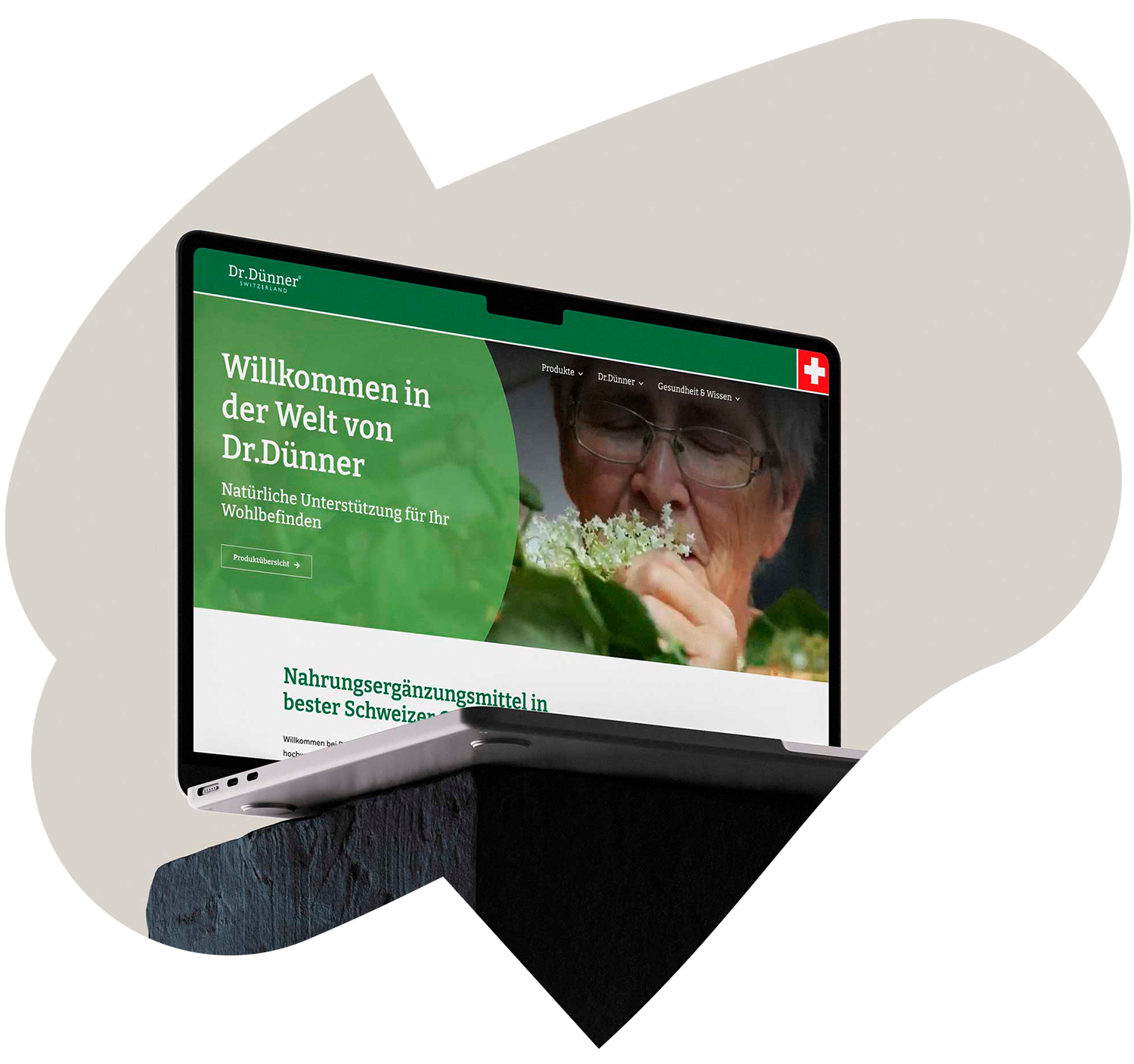 Laptopansicht einer Kundenwebsite